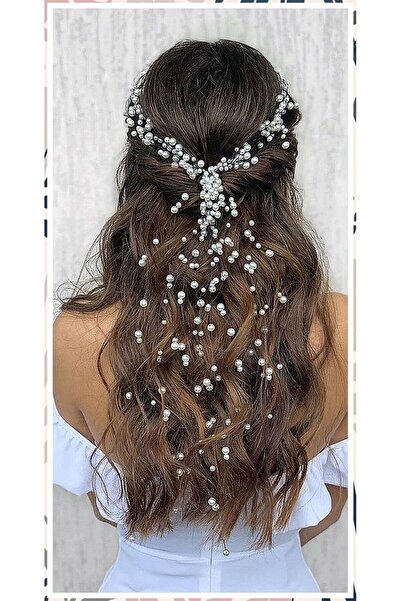 ecrin tuhafiye hobi Özel Tasarım İncili Gelin Tacı & Saç Aksesuar Modeli