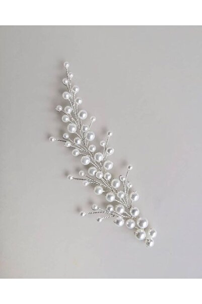 ecrin tuhafiye hobi İncili ve Şefaf Boncuklu Taraklı Gelin Saç Tokası