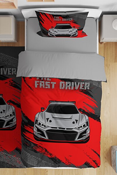 EVPANYA Araba 2 Desenli Tek Kişilik Bebek Çocuk Nevresim Seti