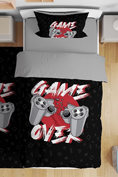 EVPANYA Gamer Oyuncu 9 Desenli Tek Kişilik Bebek Çocuk Nevresim Seti