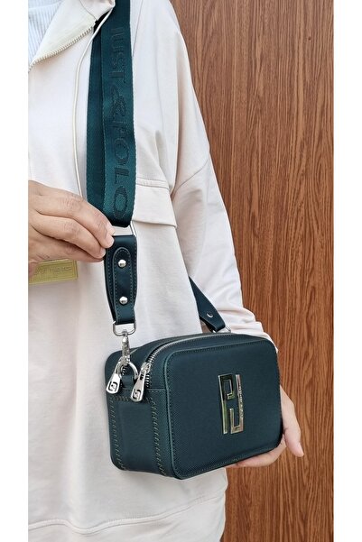 Just Polo JUSTPOLO KADIN PETROL ORİJİNAL LACOS 3 BÖLMELİ OMUZ VE ÇAPRAZ ÇANTASI