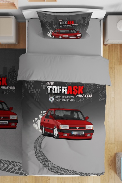 EVPANYA Tofaşk 2 Desenli Tek Kişilik Bebek Çocuk Nevresim Seti