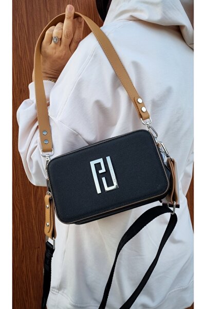 Just Polo JUSTPOLO KADIN SİYAH TABA ORİJİNAL LACOS 3 BÖLMELİ OMUZ VE ÇAPRAZ Ç...