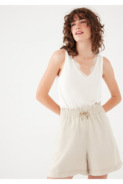 Mavi Δαντέλα Λεπτομερές Αμάνικο T-Shirt αφής με δαντέλα Slim Fit / Slim Fit 1600803-33389