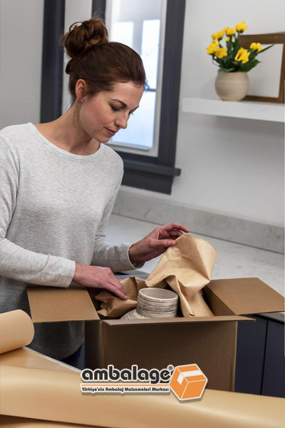 Ambalage 30Cmx5Mt Kraft Tabak - Bardak Sarma Taşıma Taşınma Paketleme Kağıdı