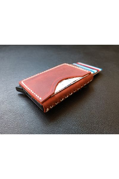 CGATELİER GENUINE LEATHER MECHANISMAL CARD HOLDER
