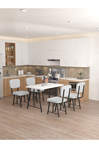 Mygusi Hayat 70x110cm Sabit Beyaz Mutfak Masası, Mutfak Masası Takımı, Yemek ...