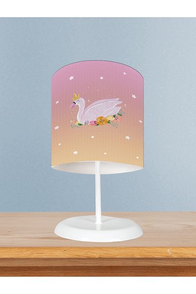 MASAL ODAM Home Baby and Children's Room Floral Swan Patterned Lampshade