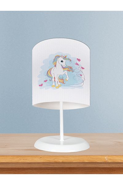 MASAL ODAM Baby and Children's Room Heart Unicorn Patterned Lampshade