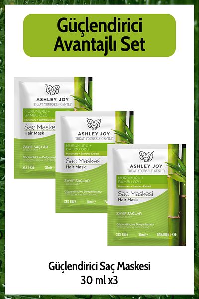 ASHLEY JOY 30 ml 3 Advantageous Weak Hair Care Mask - Strengthening and Plumping