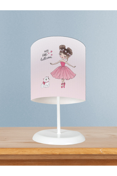 MASAL ODAM BEBEK VE ÇOCUK ODASI Prenses Kız ve Kedi Desenli Abajur