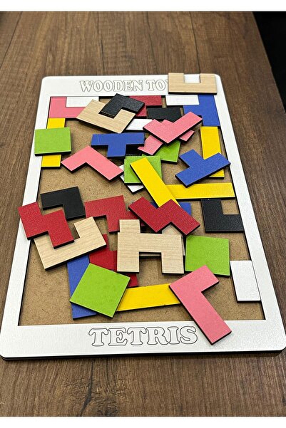 EXİN Eğitici Çocuk Ahşap Blok Bultak Puzzle Tetris Zeka Oyunu