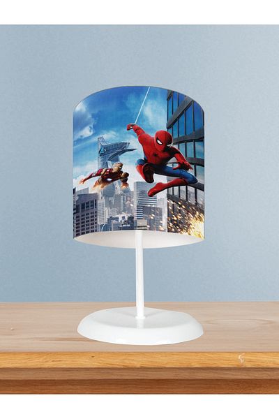 MASAL ODAM Baby and Children's Room Iron Man and Spider Man Patterned Lampshade