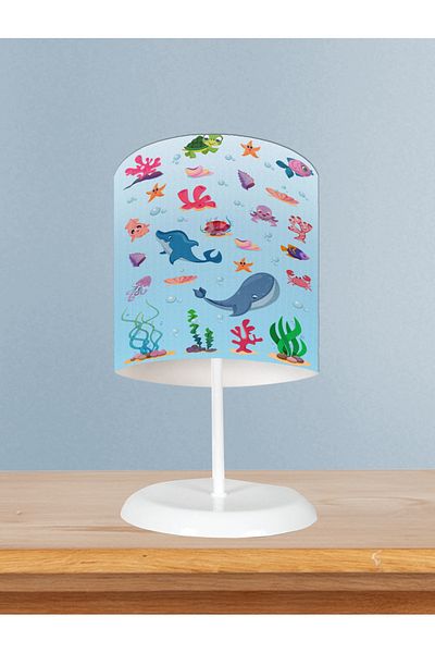 MASAL ODAM Baby and Children's Room Cute Sea Animals Patterned Lampshade