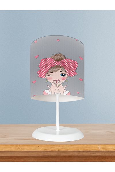MASAL ODAM Home Baby and Children's Room Girl Patterned Lampshade with Bow