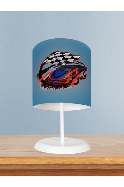 MASAL ODAM Baby and Children's Room Blue Mcqueen Patterned Lampshade
