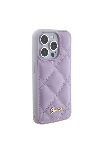 Guess iPhone 15 Pro Compatible Case Licensed Pu Leather Metal Lettering Logo ...