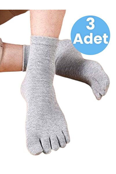 Trenderrs Чоловічі антибактеріальні бамбукові шкарпетки з пальцями, 3 пари, р...