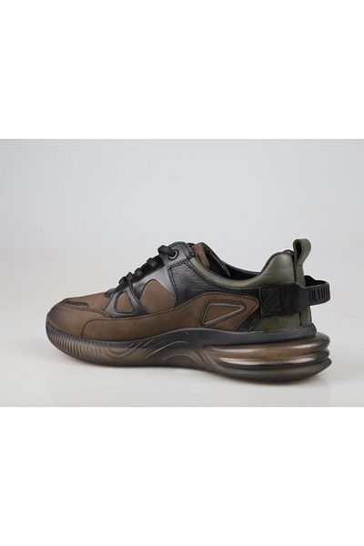 KOMCERO 3k0736 Ανδρικά παπούτσια casual από γνήσιο δέρμα Khaki Nubuck