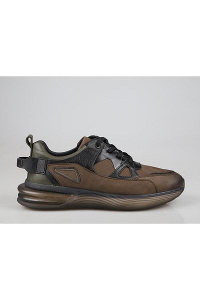 KOMCERO 3k0736 Ανδρικά παπούτσια casual από γνήσιο δέρμα Khaki Nubuck