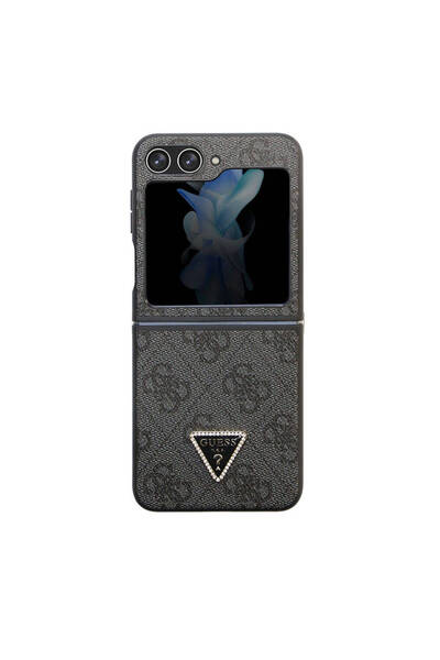 Guess حافظة متوافقة مع هاتف Galaxy Z Flip 5، من جلد البولي يوريثان المرخص، شع...