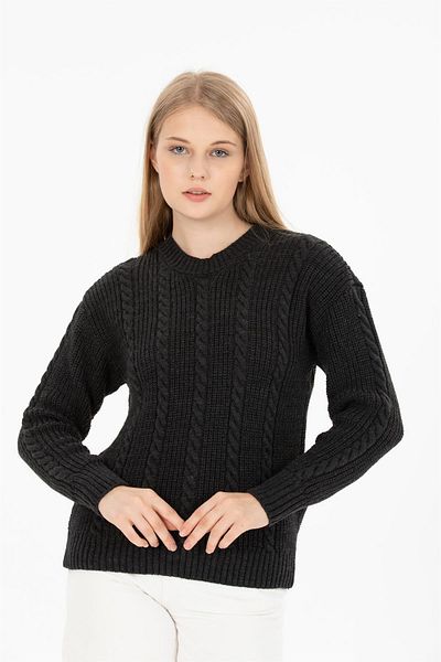 Ocean Hair Braided Black Sweater