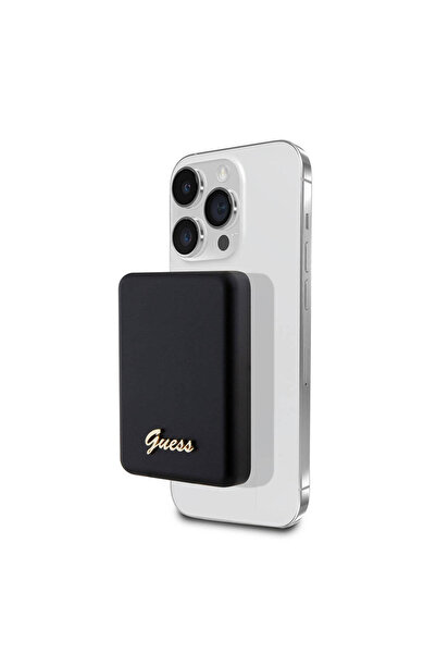 Guess Lisanslı Magsafe Şarj Özellikli Metal Yazı Logolu Powerbank 5000mAh 15W...