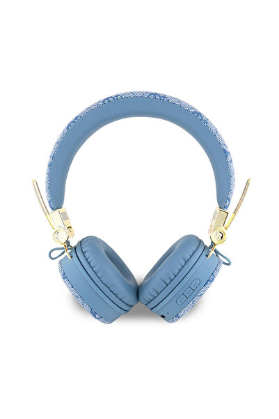 Guess Kulak Üstü Bluetooth Kulaklık Guess Lisanslı PU Deri Ayarlanabilir Tasarım Mavi