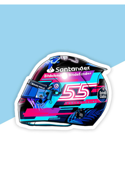 MegaSticker Formula 1 Carlos Sainz Sticker Motor, Kask, Laptop, Araba Sticker...
