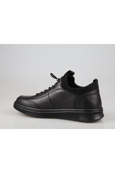 KOMCERO Ανδρικά παπούτσια casual 3k9169 από γνήσιο δέρμα μαύρο