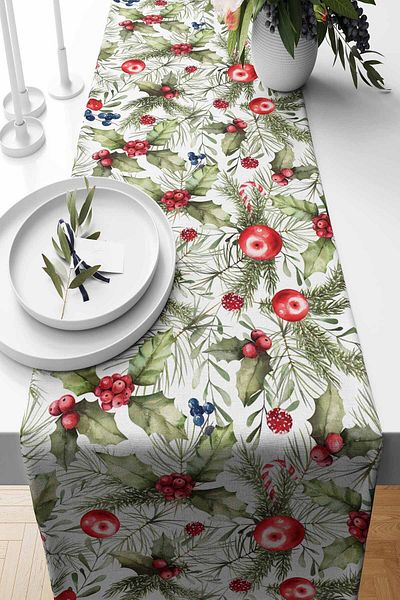 Pilloveland Runner Nutcracker Patterned Suede Woven 140*40 Cm New Year - Christmas