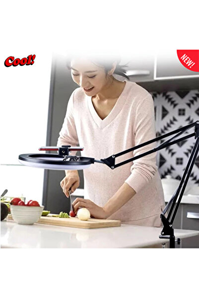 VOOKA Ape Masa Tripodu 10 Inç Ring Light 5500k Youtuber Led Işıklı Tripod Led Işığı Akrobat