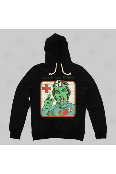 Built By Crazy Hanorac cu glugă unisex Give Blood Today