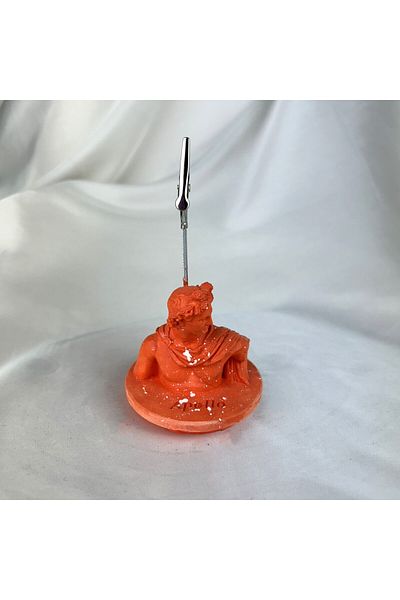 oasis decoration Orange Apollo Pedestal Sculpture Splash Note Holder, Photo Holder