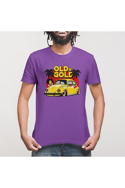 Built By Crazy Μπλουζάκι Unisex Volkswagen Beetle Old Is Gold