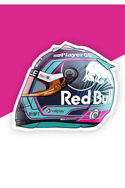 MegaSticker ملصق الفورمولا 1 ماكس فيرستابن ميامي - 13X10 سم للمحرك والخوذة والكمبيوتر المحمول والسيارة