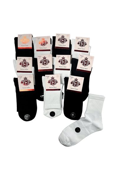socksbox 6 ζευγάρια απλές κάλτσες τένις χωρίς ραφή
