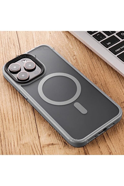 m.tk moveteck İphone 15 Pro Max Kılıf Kamera Çıkıntılı Arkası Buzlu Mat Magsa...