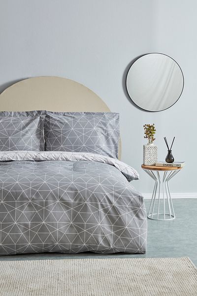 Karaca Home Colby Grey 100% pamut dupla paplanhuzat szett