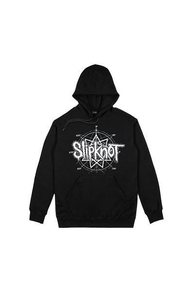 Orijin Tekstil Φούτερ με μαύρη κουκούλα με στάμπα Slipknot μπροστά και πίσω