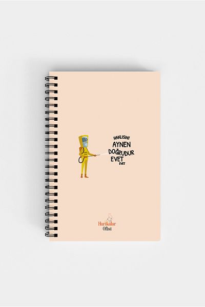Harikalar Ofisi Cahil Savar Themed 14*19 Lined Notebook