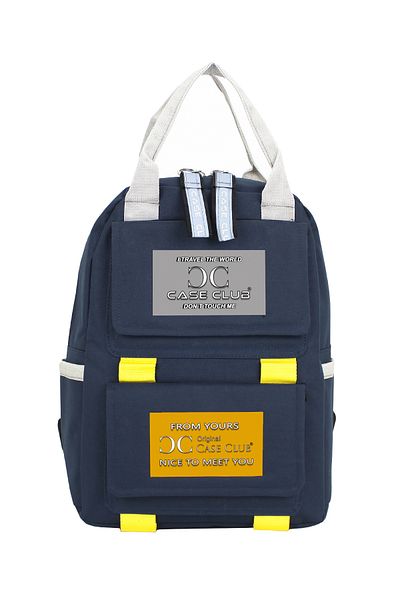 Case Club Σακίδιο πλάτης Navy Blue με πλαϊνές τσέπες αδιάβροχο ύφασμα Unisex