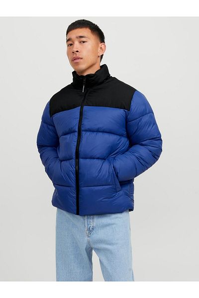 Jack & Jones Мъжко синьо палто Jack Jones Jjetoby Puffer Collar 12235860-07