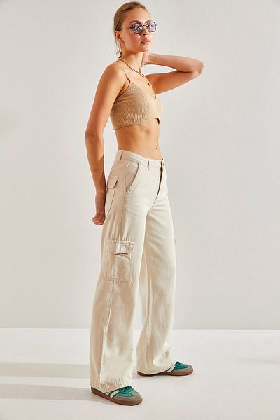 Bianco Lucci Women's Cargo Pocket Pants
