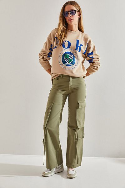 Bianco Lucci Women's Cargo Pocket Drawstring Trousers