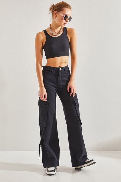 Bianco Lucci Women's Cargo Pocket Drawstring Trousers