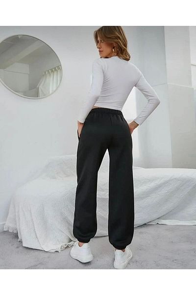 Revasser Μαύρο παντελόνι Jogger Print Tom And Jerry