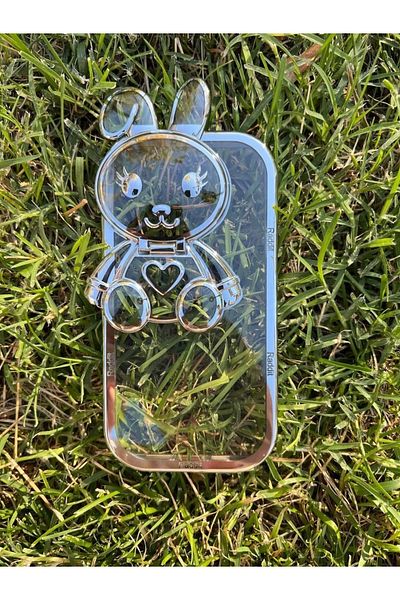 Miscase iPhone 14 Rabbit Silicone Phone Case with Stand