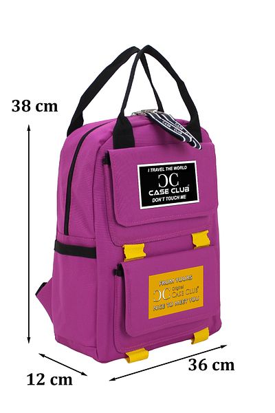 Case Club Pink Backpack with Side Pocket Waterproof Fabric Unisex