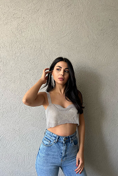 Seda Yalçın Atelier Silver Stone Thick Strap Bustier